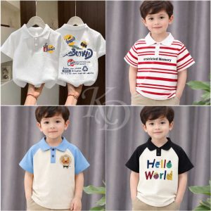 Stylish cotton Polo t-shirt combo for boys=HZ-573